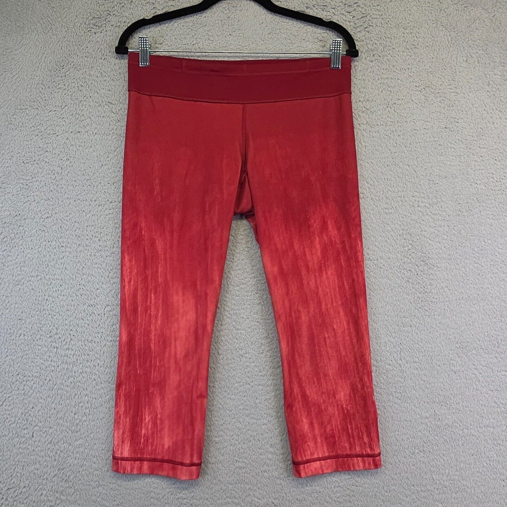 Under Armour Leggings Womens M Red Fitted Capri Ombre Workout Athleisure Yoga‎